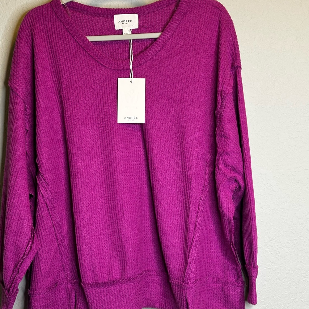 Andree Women's Vibrant Magenta Sweater. NWT. Various sizes.